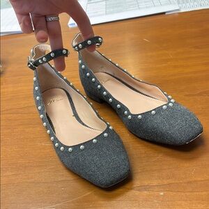 J. Crew Gray Women's Shoes with Pearl Detailing